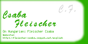 csaba fleischer business card